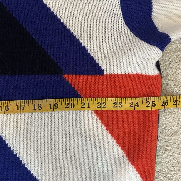 MARC CAIN Wool Alpaca Sweater Skiing Alpine 80s Color Block Size N3 US Medium - Picture 4 of 8